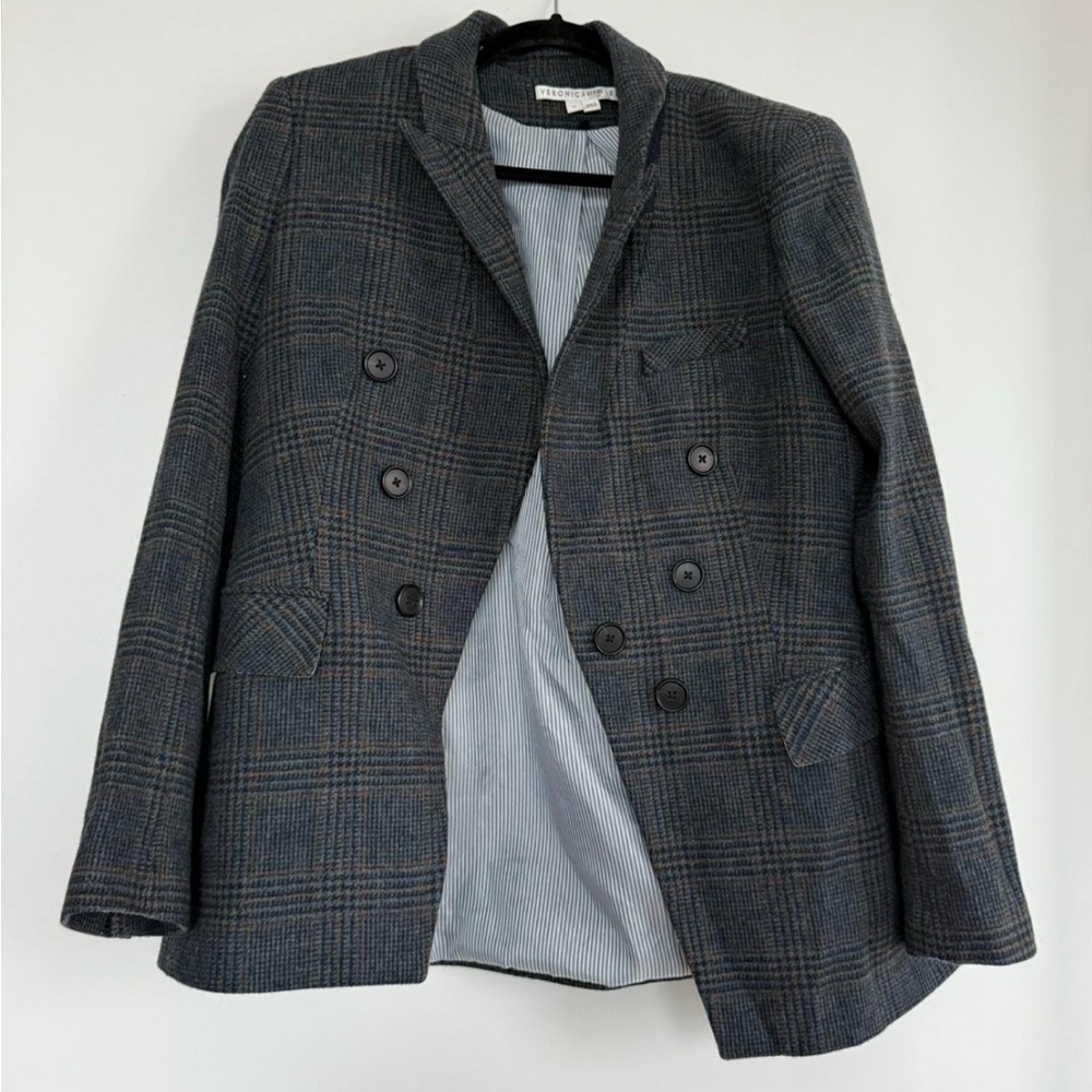 Veronica Beard Gray Double-Breasted Blazer